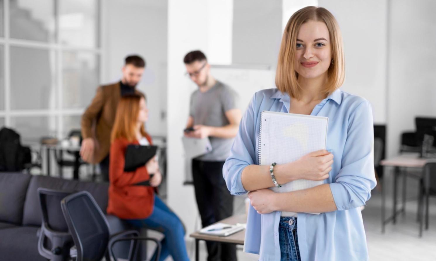 Financial planning workspace with documents and business reports